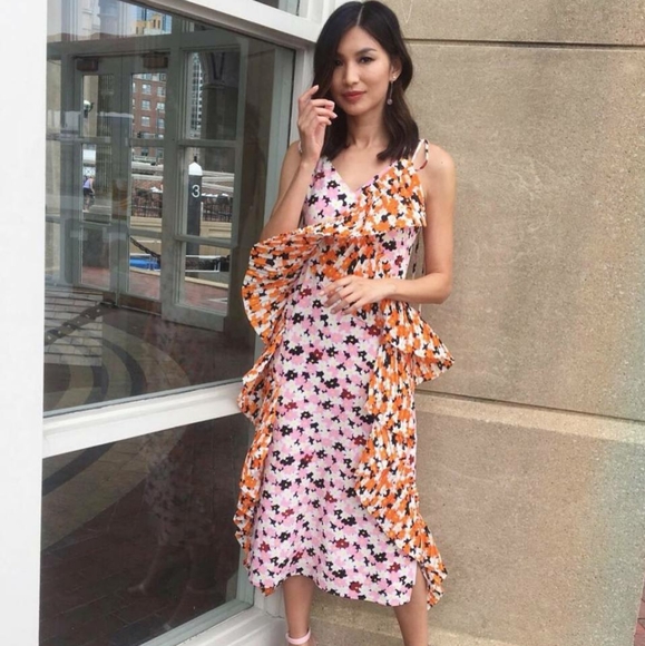 Kenzo floral print ruffle slip dressMaxi straps - Picture 2 of 7